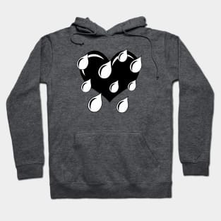 Weeping Heart in Black and White Hoodie